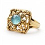 Starožitný prsten ze zlaceného stříbra s chalcedonem