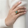 Starožitný prsten ze zlaceného stříbra s chalcedonem – fotografie 4 z 4
