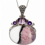 Grandiózní stříbrný náhrdelník s ametysty a Tiffany stone – fotografie 3 z 4
