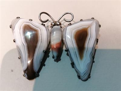 Stříbrná brož - Motýl