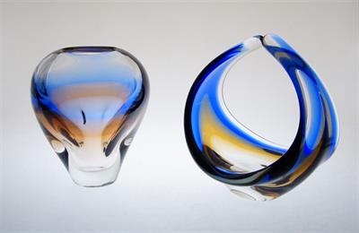 Souprava hutní sklo soubor DUHA Oldřich LÍPA sklárna MOSER