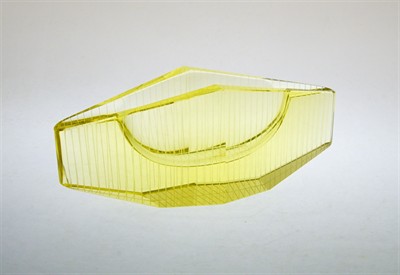 Broušený popelník citrínové sklo - Václav PLÁTEK, EXPO 1958