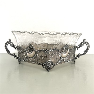 Stříbrná novorokoková žardiniéra s vložkou - Wilhelm Binder