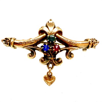 Zlatostříbrná brož Biedermeier