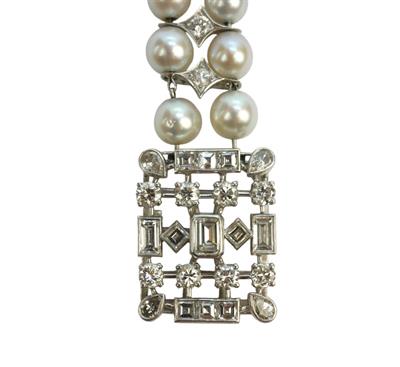 Starožitný perlový náramek s brilianty