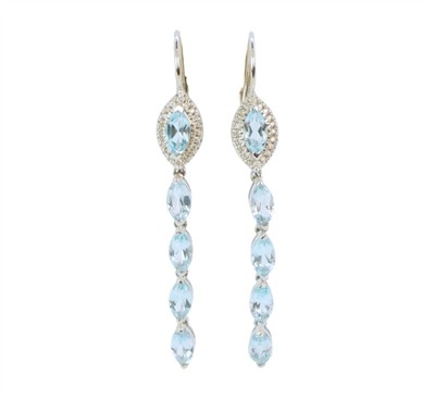 Zlaté náušnice s topazy a diamanty