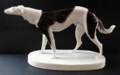 Keramická soška Barzoje - Goldscheider