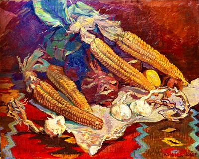 Josef Janoušek: Zátiší s kukuřicí