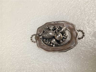 Miniatura stříbrný podnos s exotickým ovocem