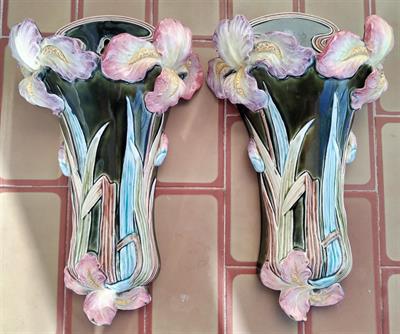 Secesní nástěnná váza 2ks