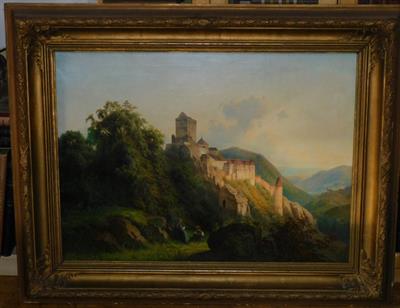 KARLŠTEJN před přestavbou - XXL olej, kolem 1850