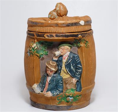 Dóza na tabák s motivem pivařů, pravd. firma MARESCH