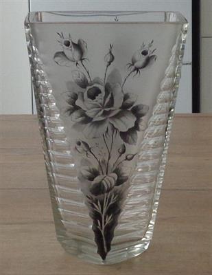 Velká váza art deco malované řůže (31 cm)