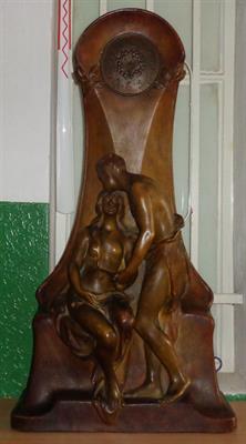 Secesní figurální hodiny Goldscheider (87 cm)