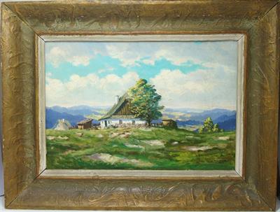 Horská krajina s chaloupkou Jaroslav KADLEC 1944 olejomalba