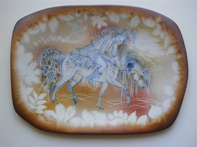 Vlasta Komínová: Podzim (porcelánový kachel)