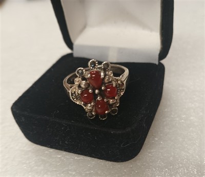 Prsten stříbro karneol