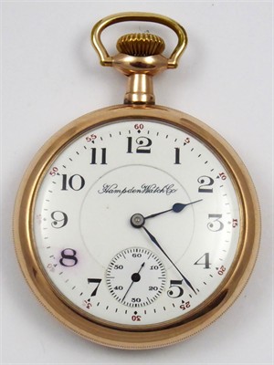 Zlacené kapesní hodinky - Hampden Watch