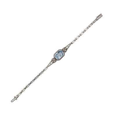 Stříbrný náramek Art Deco se syntetickým spinelem