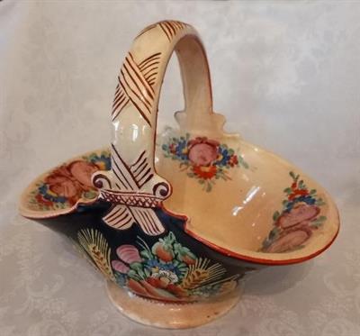 Chodská keramika, košík, podepsáno J.Frei Klenčí