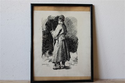 Jan Maly,Jekaterinburg 1919,Kresba tuší