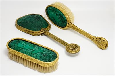 Toaletní souprava malachitové Jade sklo C. SCHLEVOGT Ingrid