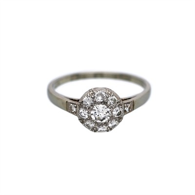 Art deco zlatý prsten s přírodními brilianty 0,46 ct