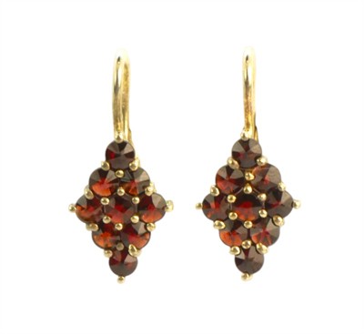 Stříbrné náušnice s granáty