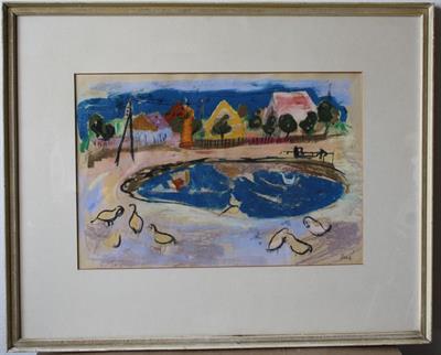 Ivana Vraná, Kachny u rybníka,  Olej