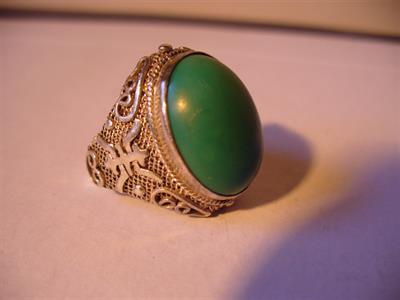 STŘÍBRNÝ  PRSTEN  S  TYRKYSEM