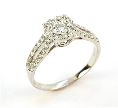 Zlatý prsten s brilianty 0,75 ct