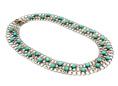 Stříbrný náhrdelník s tyrkysy