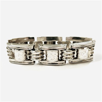 Stříbrný art-deco článkový náramek