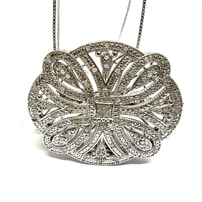 Stříbrná brož s diamanty ve stylu Art deco