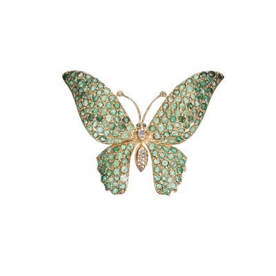 Stříbrný pozlacený přívěs s přírodními smaragdy