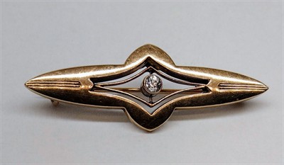 Zlatá secesní brož s diamantem