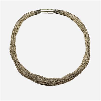 Stříbrný splétaný autorský náhrdelník