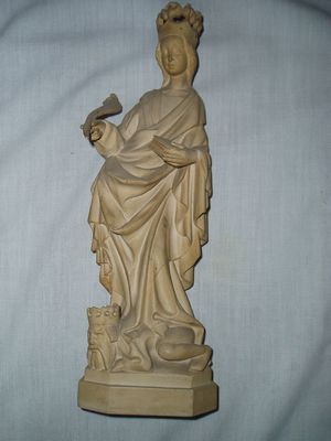 Gotická soška, profesionální stará replika.