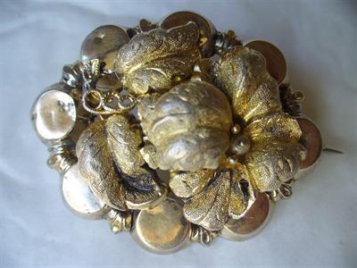 STŘÍBRNÁ  BROŽ  - BIEDERMEIER