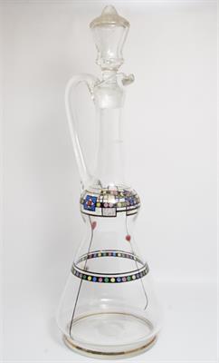 Velká karafa dekorovaná malbou, pomezí geo. secese ART DECO