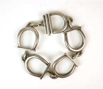 Stříbrný článkový náramek