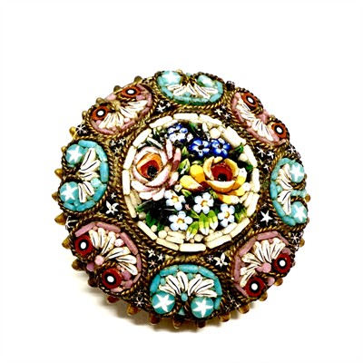 Brož s florálním motivem - benátská mozaika