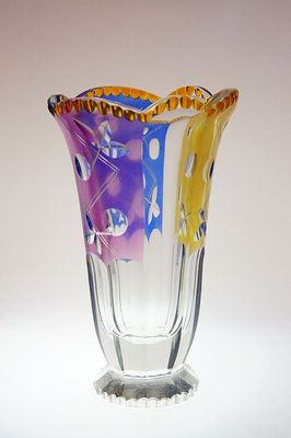 Váza ve stylu Art - Deco s trikolorou, Adolf RASCHE Haida