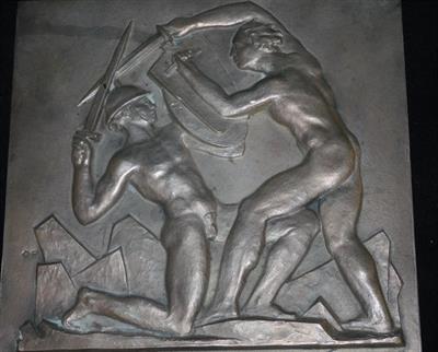 STŘÍBRNÝ RELIÉF - RAKOUSKO-UHERSKO, 450 gramů