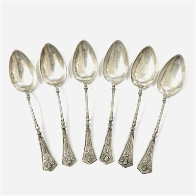 Stříbrné novorenesanční velké lžičky 6 ks - Koch & Bergfel