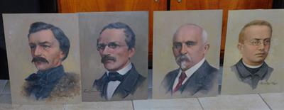 OTTO UŠÁK - 4 portréty (Rašín, Erben atd.)