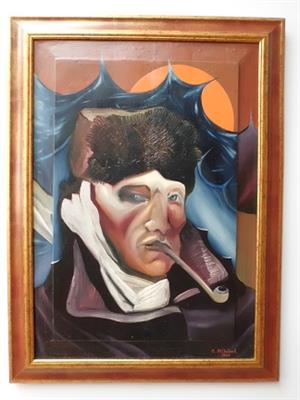 imaginární portrét VINCENTA van GOGHA s dýmkou