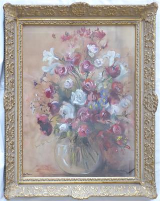 Jan Myslík - Barevná kytice ve skleněné váze