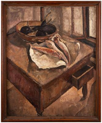 Ondine Magnard - Vlach: Zátiší s rybami (1930)