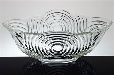 Velká žardiniera ručně lisované čiré sklo - RONDOKUBISMUS